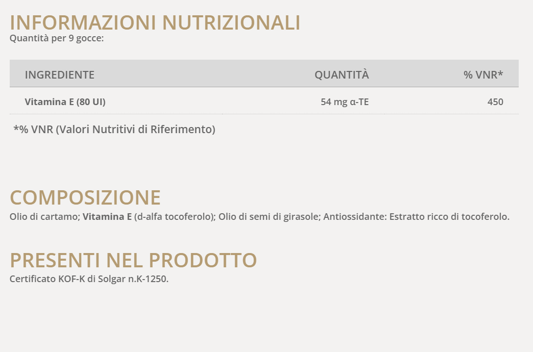 Vitamina E liquida per uso alimentare o cosmetico 58ml Solgar - immagine 3