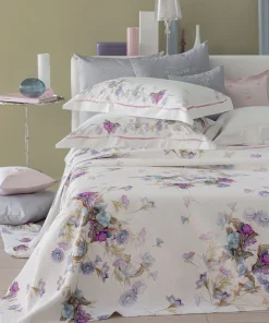 Blumarine Copriletto Liscio Matrimoniale In Pique’ Di Cotone Stampato Liala